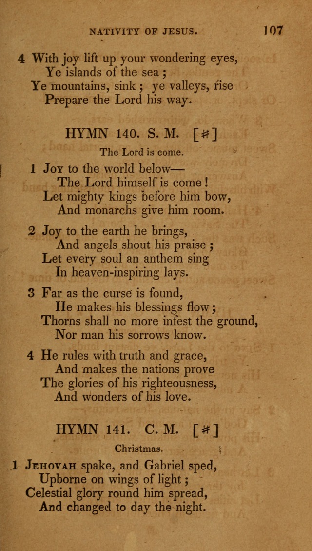 The New Hymn Book, Designed for Universalist Societies: compiled from approved authors, with variations and additions (9th ed.) page 107