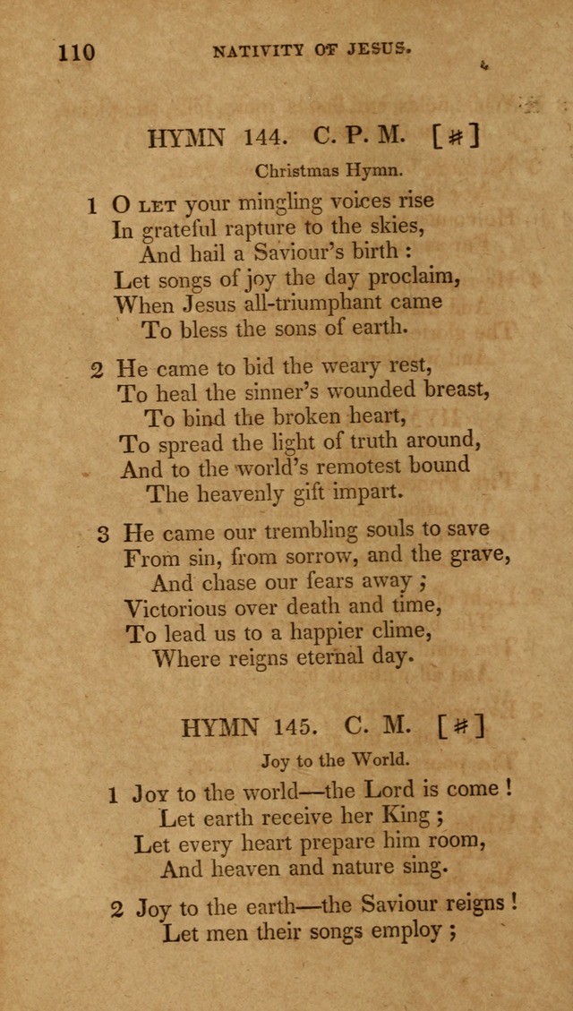 The New Hymn Book, Designed for Universalist Societies: compiled from approved authors, with variations and additions (9th ed.) page 110