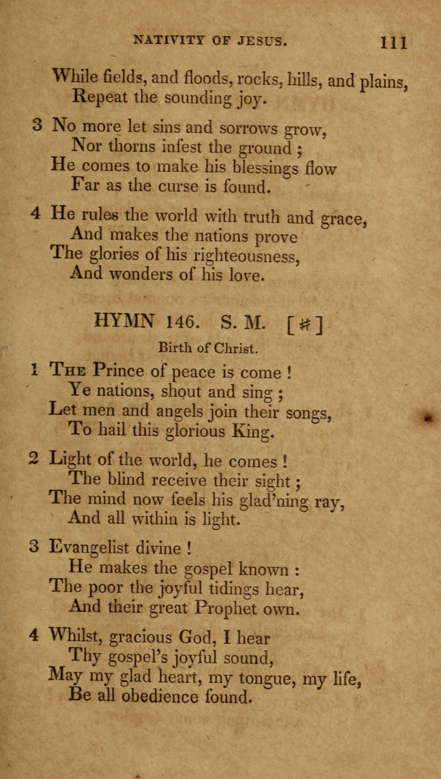 The New Hymn Book, Designed for Universalist Societies: compiled from approved authors, with variations and additions (9th ed.) page 111