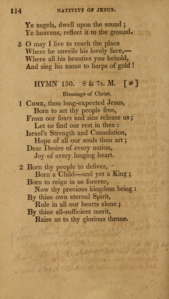 The New Hymn Book, Designed for Universalist Societies: compiled from approved authors, with variations and additions (9th ed.) page 114