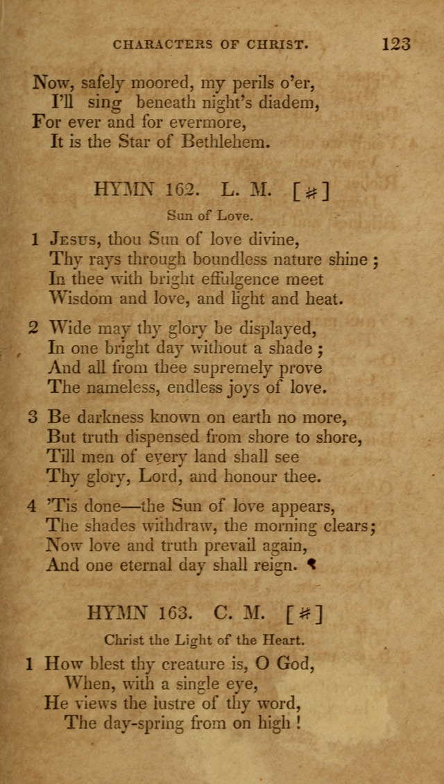 The New Hymn Book, Designed for Universalist Societies: compiled from approved authors, with variations and additions (9th ed.) page 123