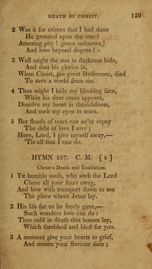 The New Hymn Book, Designed for Universalist Societies: compiled from approved authors, with variations and additions (9th ed.) page 139