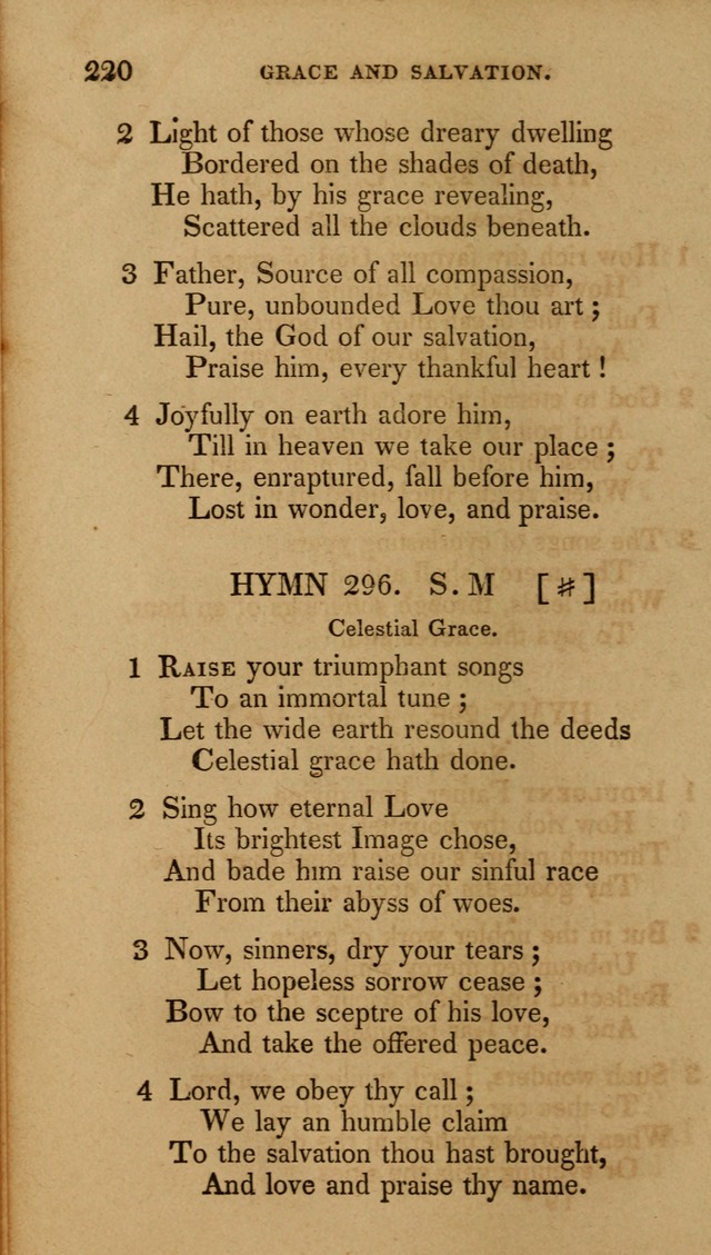 The New Hymn Book, Designed for Universalist Societies: compiled from approved authors, with variations and additions (9th ed.) page 220