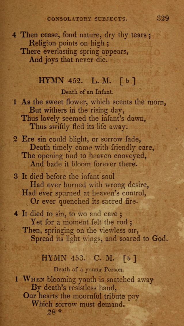The New Hymn Book, Designed for Universalist Societies: compiled from approved authors, with variations and additions (9th ed.) page 329