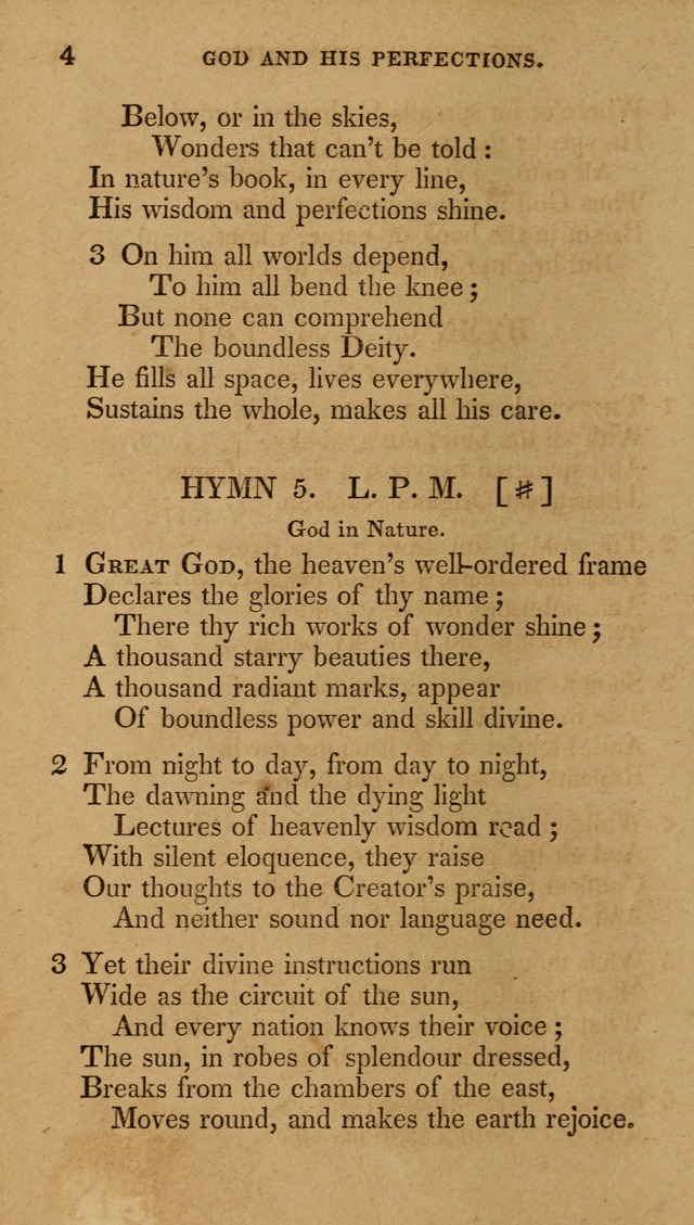 The New Hymn Book, Designed for Universalist Societies: compiled from approved authors, with variations and additions (9th ed.) page 4