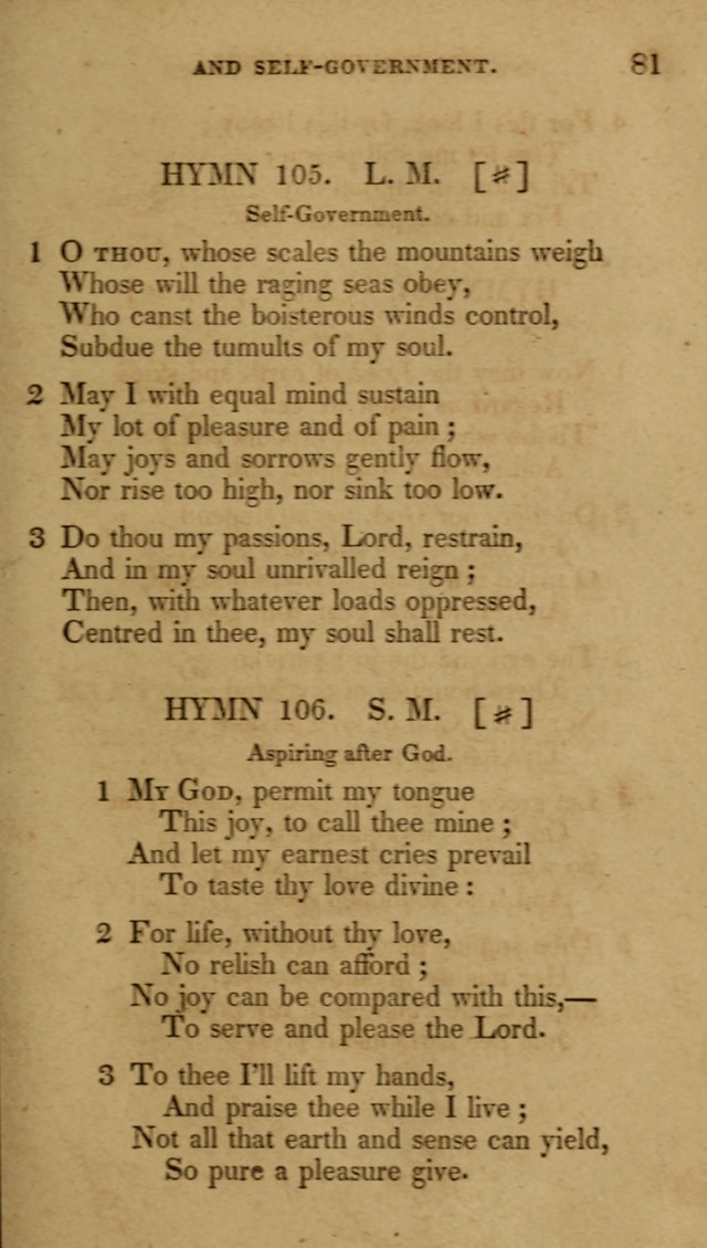 The New Hymn Book, Designed for Universalist Societies: compiled from approved authors, with variations and additions (9th ed.) page 81