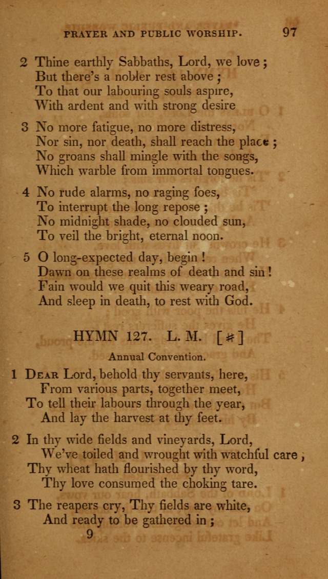 The New Hymn Book, Designed for Universalist Societies: compiled from approved authors, with variations and additions (9th ed.) page 97