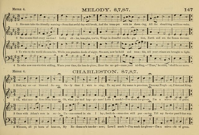 The New Harmonia Sacra: a compilation of genuine church music comprising a great variety of metres, harmonized for four voices (Eighteenth Edition) page 108