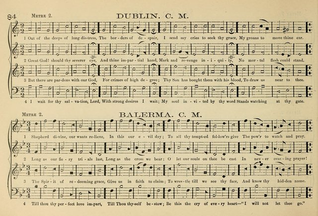 The New Harmonia Sacra: a compilation of genuine church music comprising a great variety of metres, harmonized for four voices (Eighteenth Edition) page 45