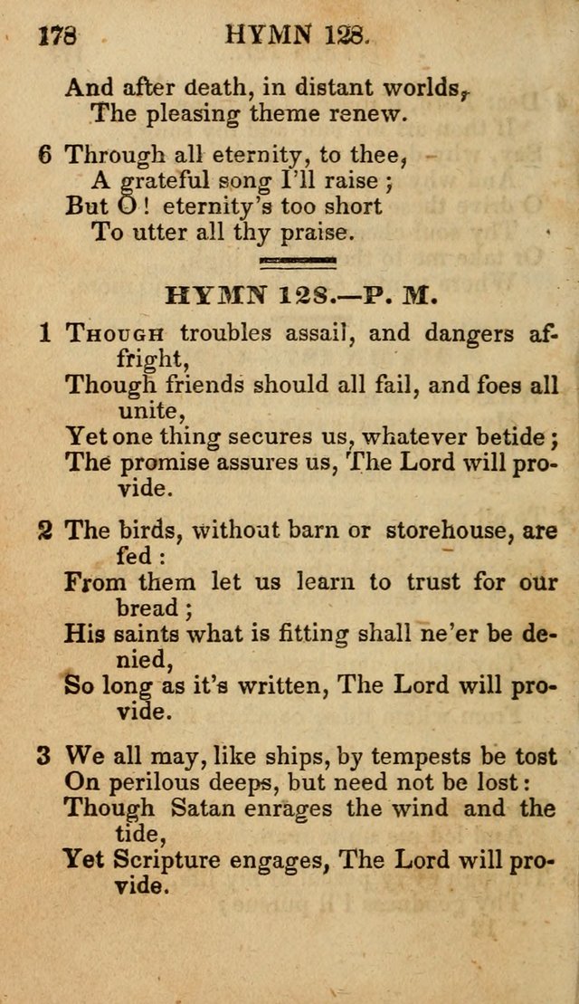 The New and Improved Camp Meeting Hymn Book; being a choice selection of hymns from the most approved authors designed to aid in the public and private devotion of Christians (4th ed. Stereotype) page 180