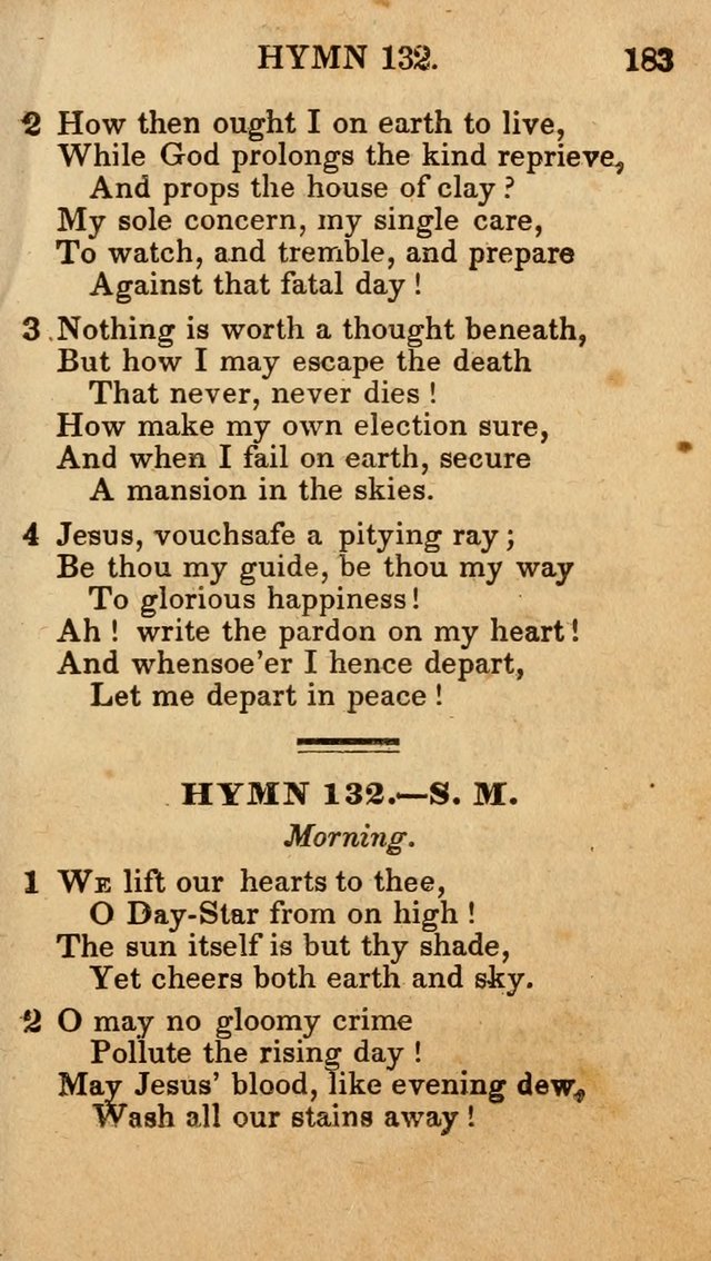 The New and Improved Camp Meeting Hymn Book; being a choice selection of hymns from the most approved authors designed to aid in the public and private devotion of Christians (4th ed. Stereotype) page 185