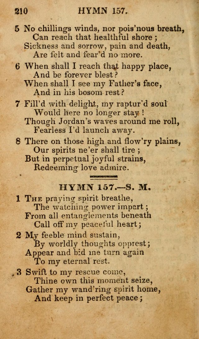 The New and Improved Camp Meeting Hymn Book; being a choice selection of hymns from the most approved authors designed to aid in the public and private devotion of Christians (4th ed. Stereotype) page 212