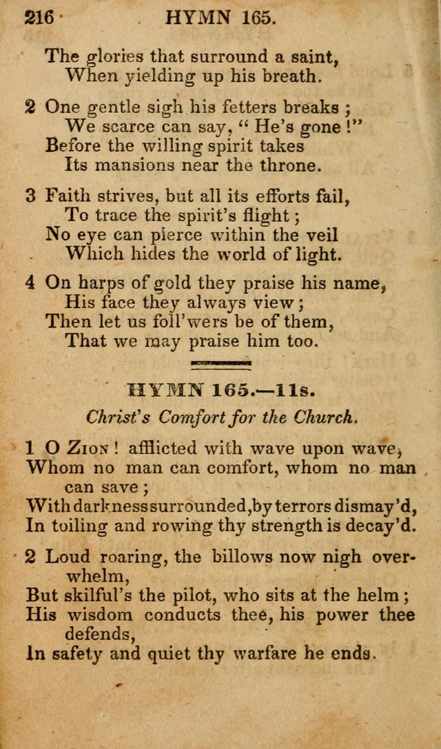 The New and Improved Camp Meeting Hymn Book; being a choice selection of hymns from the most approved authors designed to aid in the public and private devotion of Christians (4th ed. Stereotype) page 218