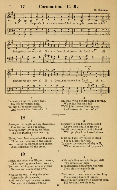 The New Jubilee Harp: or Christian hymns and song. a new collection of hymns and tunes for public and social worship page 12
