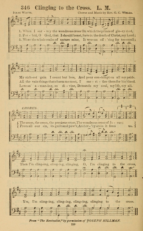 The New Jubilee Harp: or Christian hymns and song. a new collection of hymns and tunes for public and social worship page 210