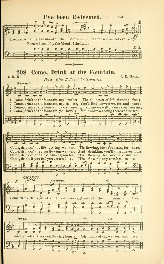 The New Jubilee Harp: or Christian hymns and songs. a new collection of hymns and tunes for public and social worship (With supplement) page 117