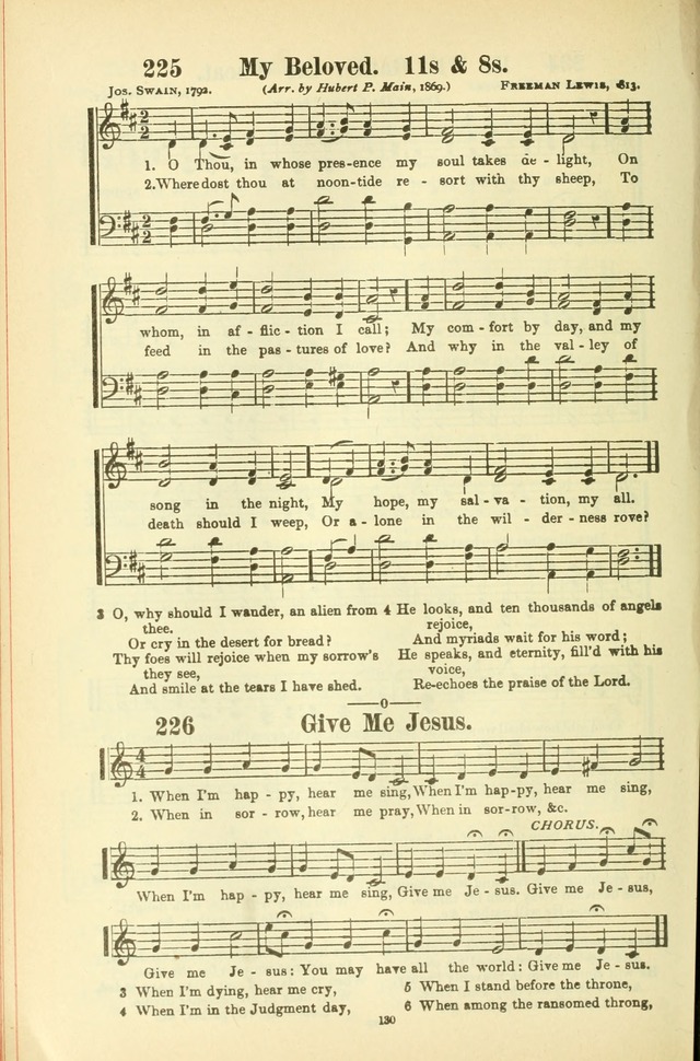 The New Jubilee Harp: or Christian hymns and songs. a new collection of hymns and tunes for public and social worship (With supplement) page 130