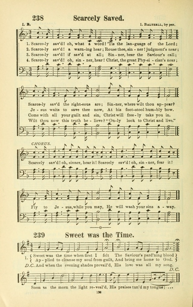 The New Jubilee Harp: or Christian hymns and songs. a new collection of hymns and tunes for public and social worship (With supplement) page 138