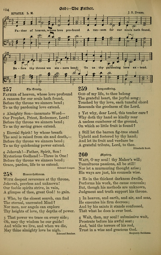 The New Laudes Domini: a selection of spiritual songs, ancient and modern for use in Baptist churches page 104