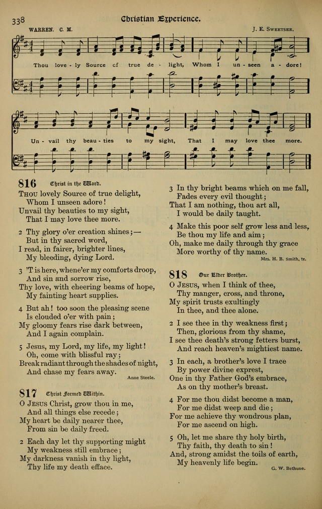 The New Laudes Domini: a selection of spiritual songs, ancient and modern for use in Baptist churches page 338