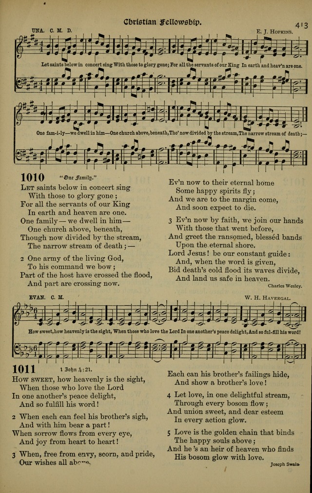 The New Laudes Domini: a selection of spiritual songs, ancient and modern for use in Baptist churches page 413