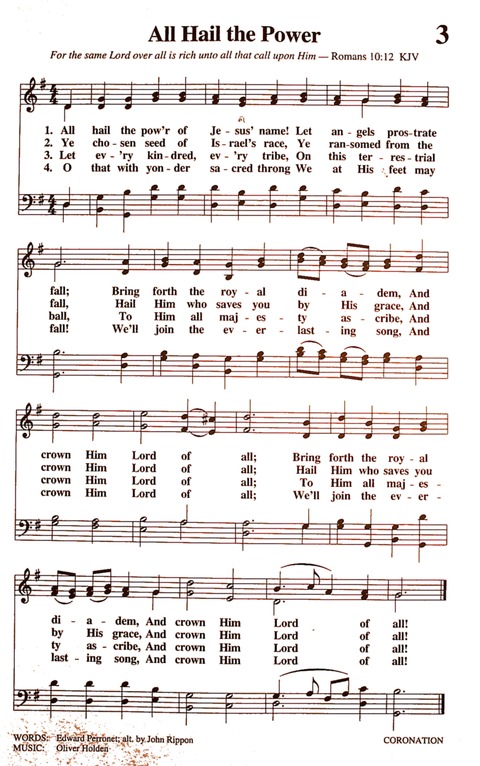 The New National Baptist Hymnal (21st Century Edition) page 3