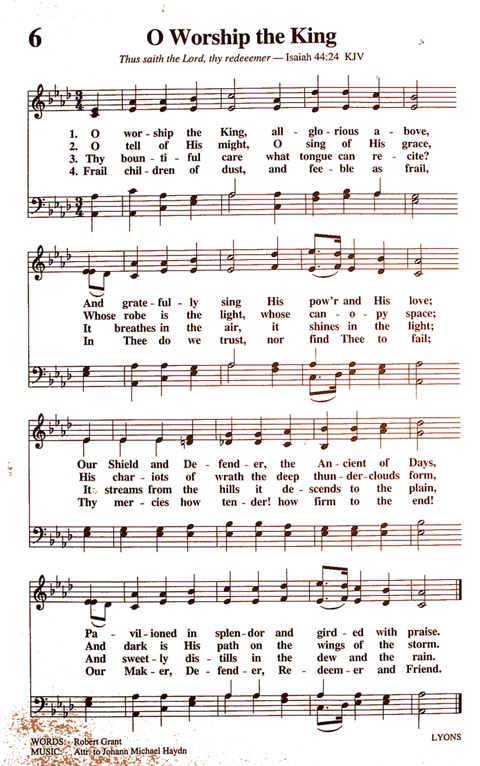 The New National Baptist Hymnal (21st Century Edition) page 6