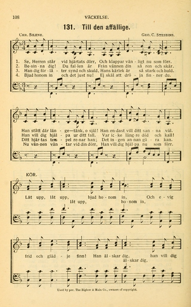 Nya Psalmisten: sånger för allmän och enskild uppbyggelse page 108