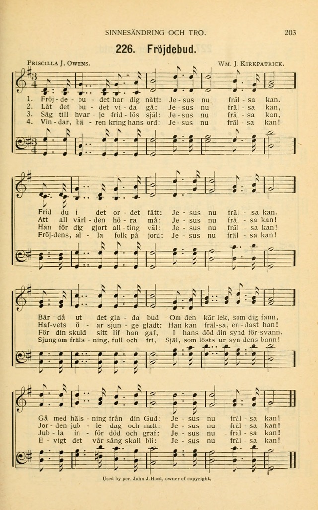 Nya Psalmisten: sånger för allmän och enskild uppbyggelse page 203