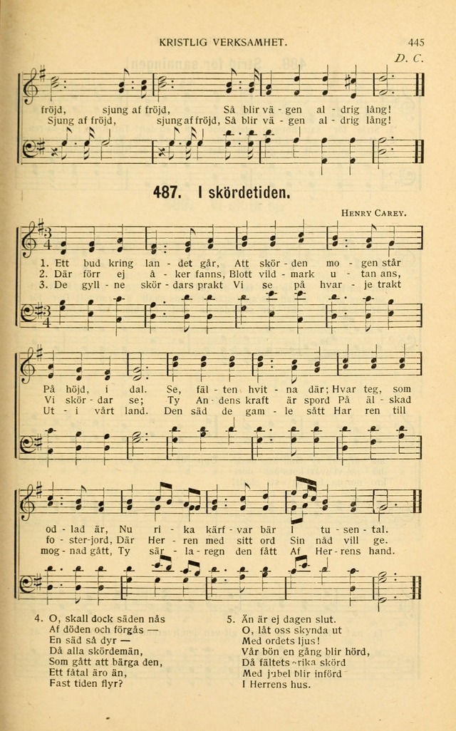 Nya Psalmisten: sånger för allmän och enskild uppbyggelse page 445