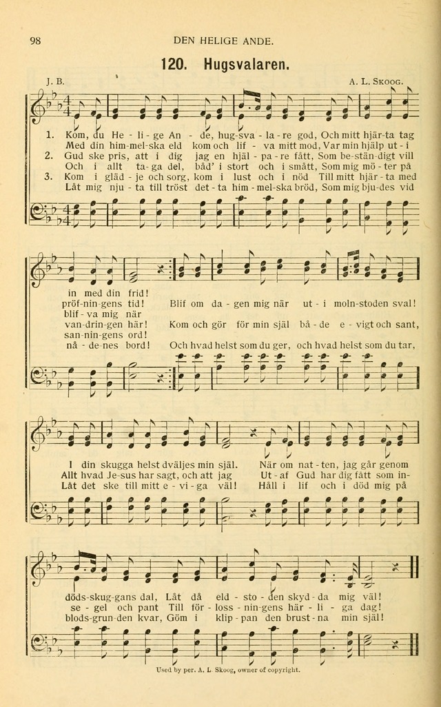 Nya Psalmisten: sånger för allmän och enskild uppbyggelse page 98