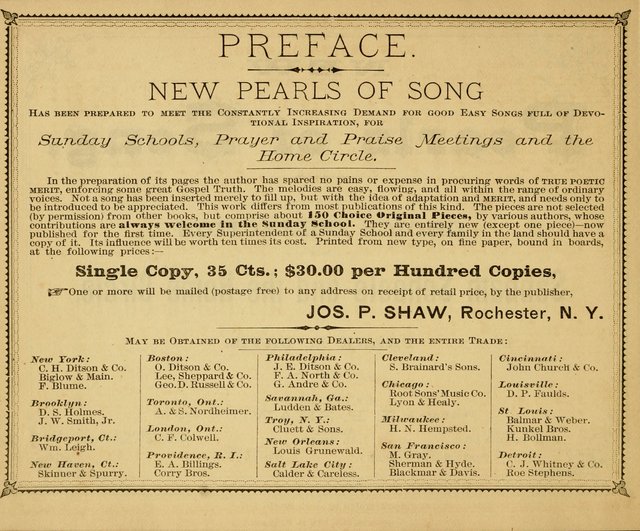 New pearls of song : a choice collection for Sabbath schools and the home circle page 2