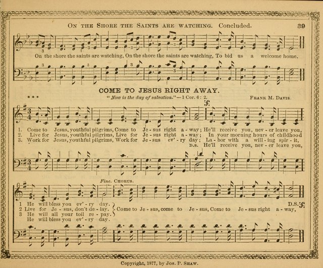 New pearls of song : a choice collection for Sabbath schools and the home circle page 39