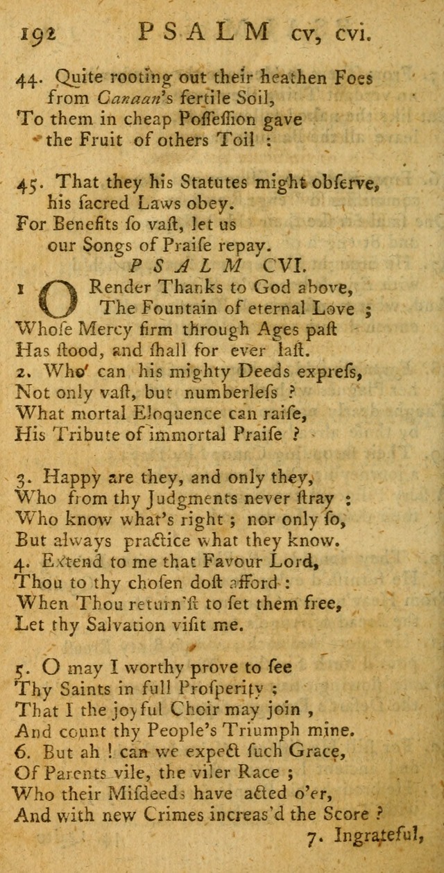A New Version of the Psalms of David: fitted to the Tunes used in Churches page 192