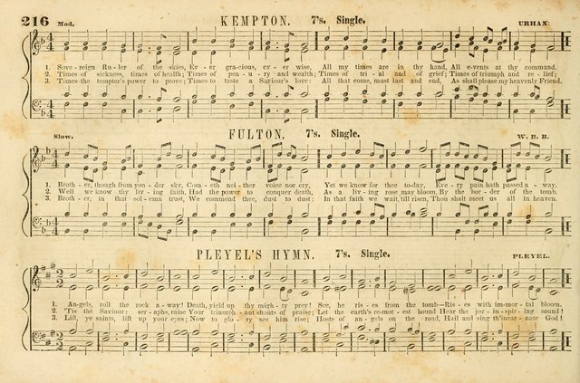 The New York Choralist: a new and copious collection of Psalm and hymn tunes adapted to all the various metres in general use with a large variety of anthems and set pieces page 216