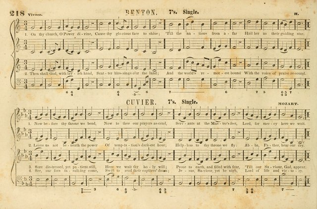 The New York Choralist: a new and copious collection of Psalm and hymn tunes adapted to all the various metres in general use with a large variety of anthems and set pieces page 218