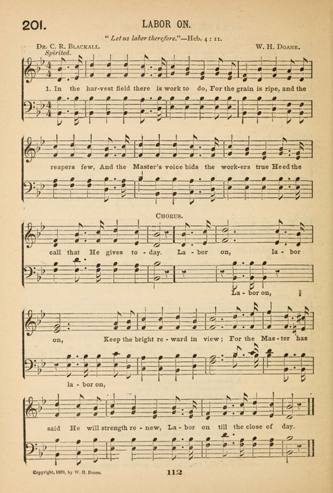 Our Glad Hosanna: for the service of Song in the Sunday School, the Social Gathering, and the Prayer Meeting page 112