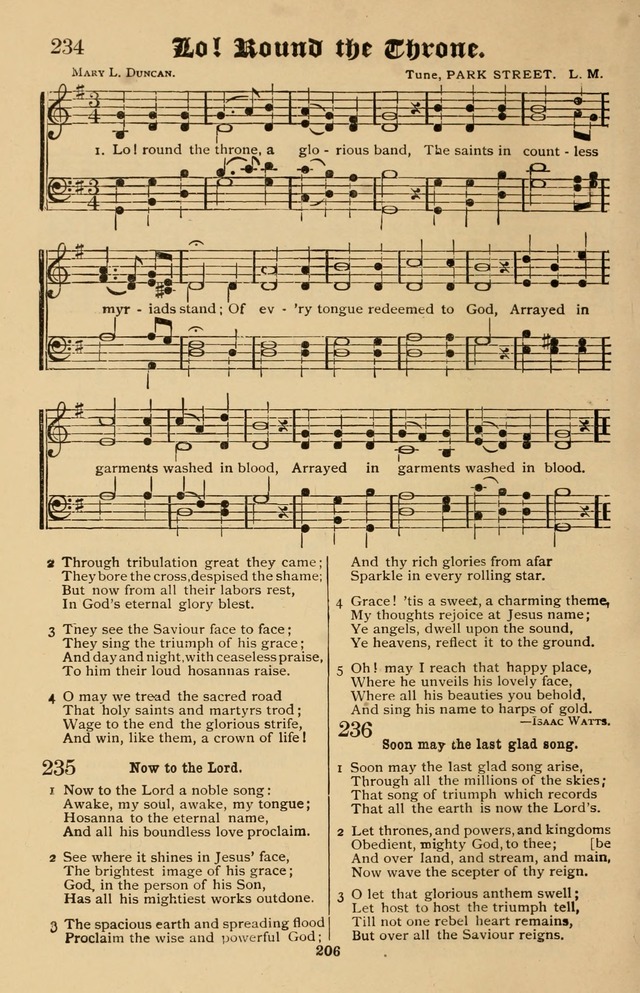 Our Hymns: compiled for use in the services of the Baptist Temple page 206