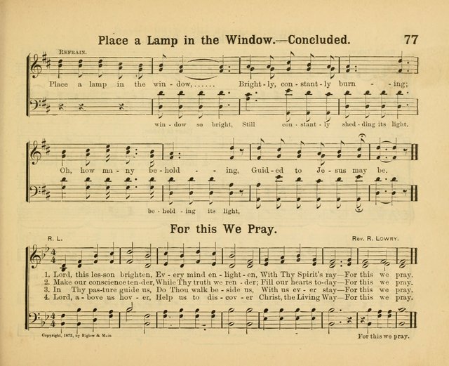Our Song Book: a collection of songs selected and edited expressly for the Sunday School of the First Baptist Peddie Memorial Church, Newark, N. J. page 76