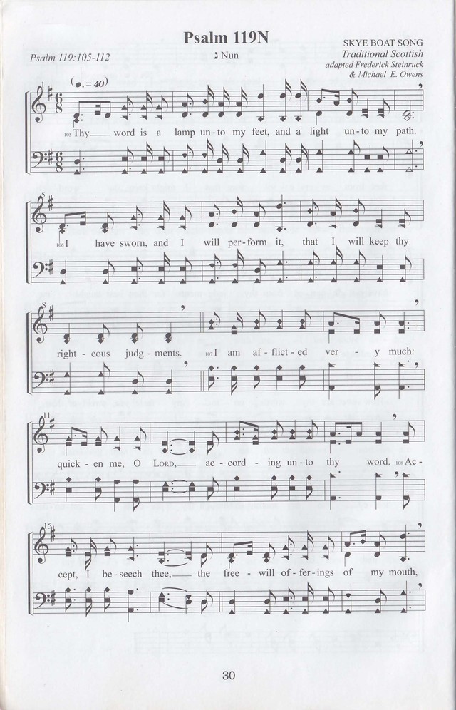 The complete and unaltered text of Psalm 119 from the King James Bible in the form of Musical Settings page 30