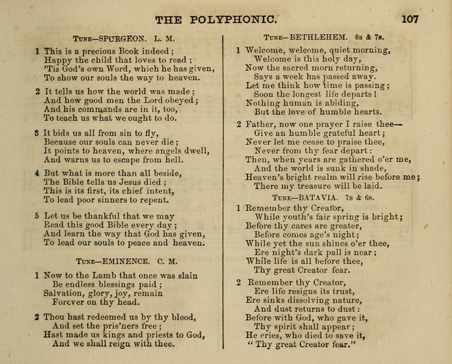 The Polyphonic; or Juvenile Choralist; containing a great variety of music and hymns, both new & old, designed for schools and youth page 106
