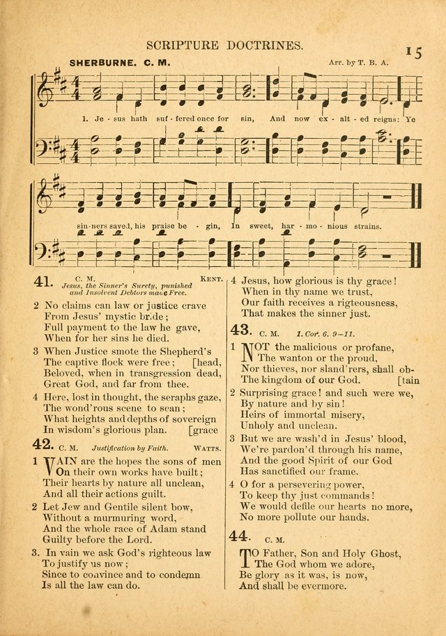The Primitive Baptist Hymnal: a choice collection of hymns and tunes of early and late composition page 15