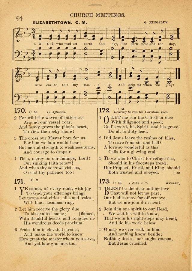 The Primitive Baptist Hymnal: a choice collection of hymns and tunes of early and late composition page 54