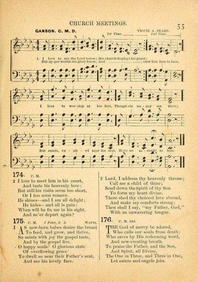 The Primitive Baptist Hymnal: a choice collection of hymns and tunes of early and late composition page 55