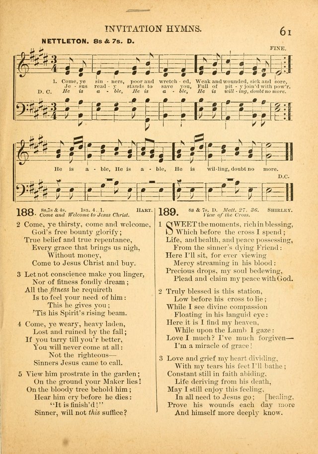 The Primitive Baptist Hymnal: a choice collection of hymns and tunes of early and late composition page 61