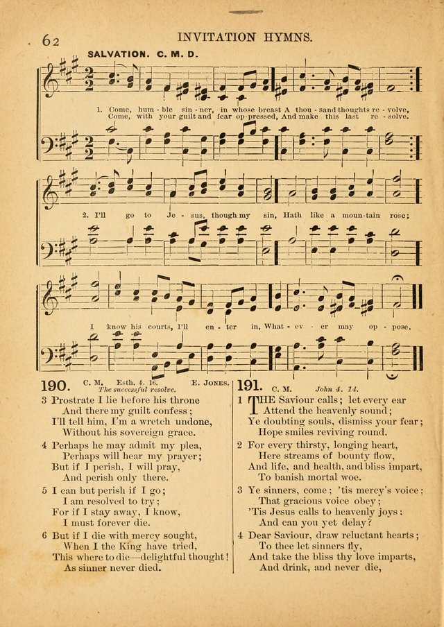The Primitive Baptist Hymnal: a choice collection of hymns and tunes of early and late composition page 62