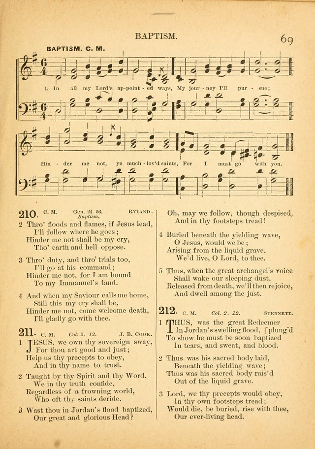 The Primitive Baptist Hymnal: a choice collection of hymns and tunes of early and late composition page 69
