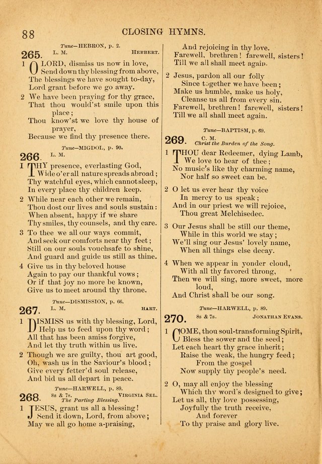 The Primitive Baptist Hymnal: a choice collection of hymns and tunes of early and late composition page 88