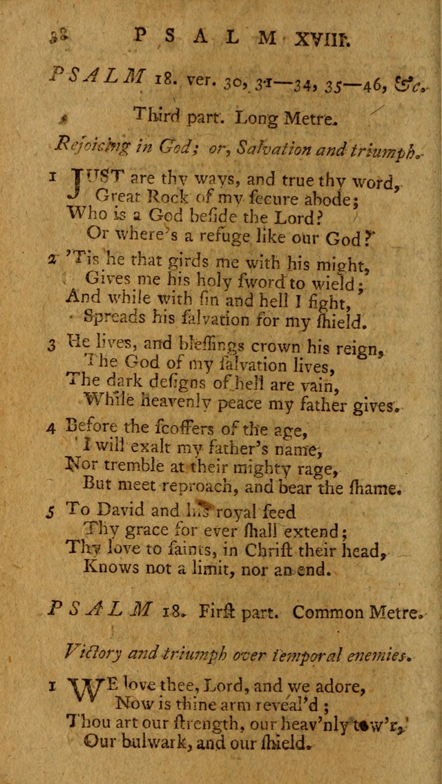 Psalms, carefully suited to the Christian worship in the United States of America: being an improvement of the old version of the Psalms of David ; allowed by the reverend Synod of New York and Philad page 38