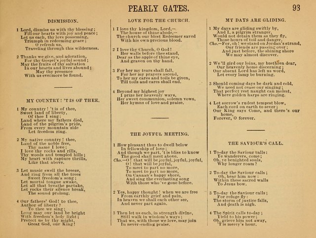 Pearly Gates: a collection of new songs for the Sunday school, prayer meeting, and social circle page 93